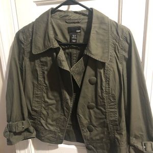 H&M Olive Cropped Jacket. Small-Medium
